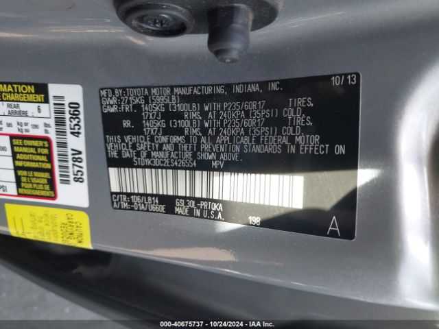 5TDYK3DC2ES426554 Toyota Sienna Xle/limited