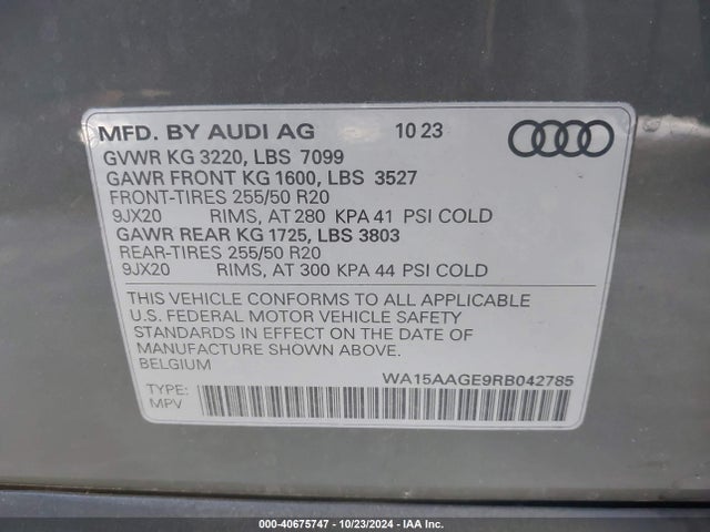 Audi Q8 E-tron Premium Plus Quattro 2024 WA15AAGE9RB042785 Image 9