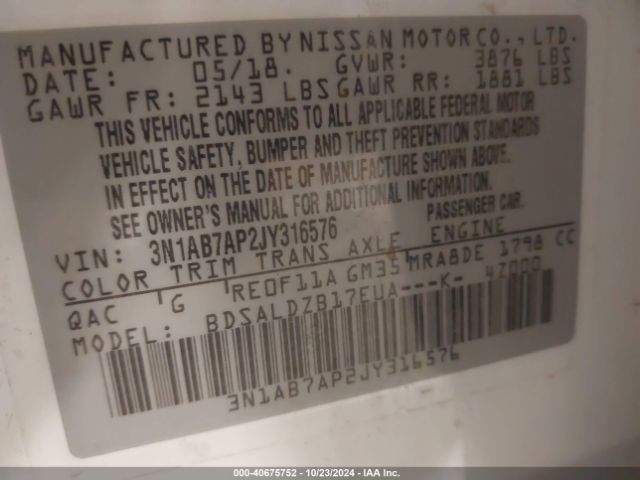 2018 NISSAN SENTRA 3N1AB7AP2JY316576 Photo 8