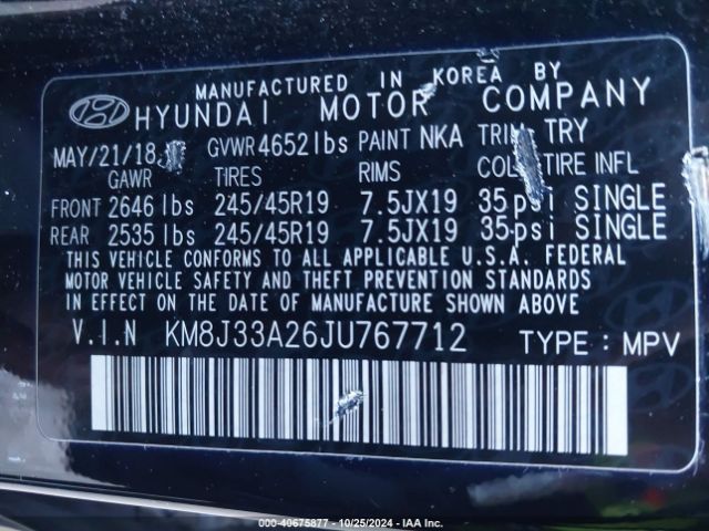 KM8J33A26JU767712 Hyundai Tucson Value