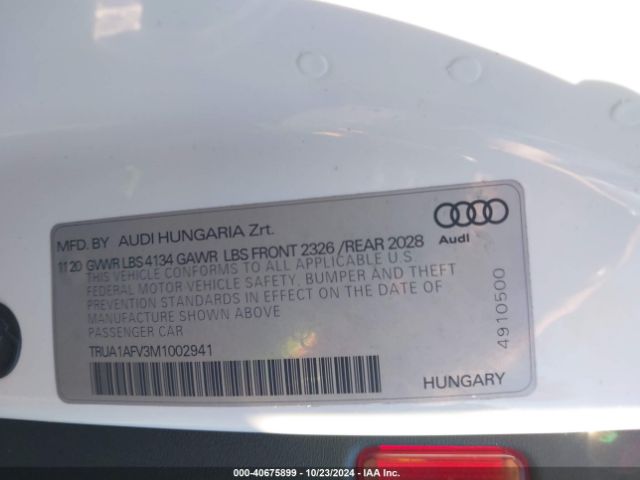 2021 AUDI TTS COUPE TRUA1AFV3M1002941 Photo 8