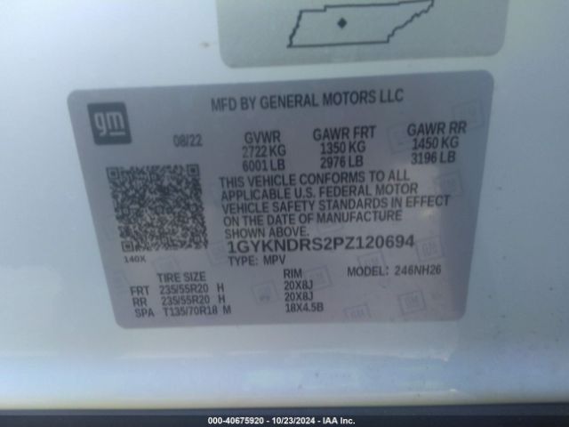 1GYKNDRS2PZ120694 Cadillac Xt5 Awd Premium Luxury