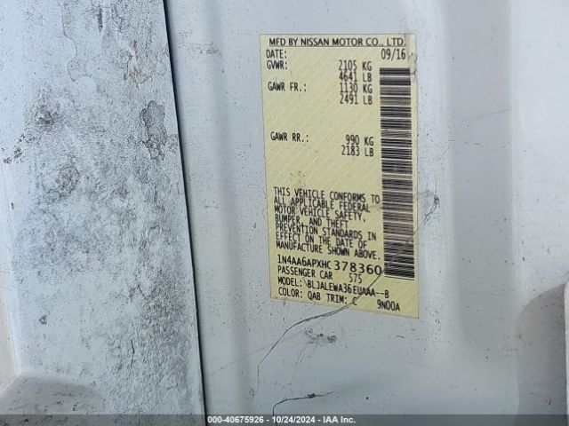 1N4AA6APXHC378360 Nissan Maxima 3.5 Sl