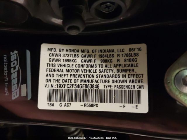 19XFC2F54GE063846 Honda Civic Lx