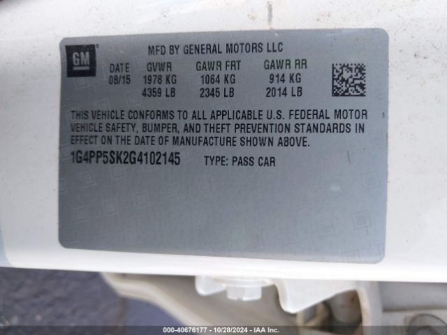 1G4PP5SK2G4102145 Buick Verano