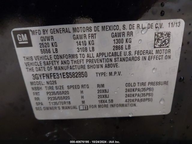 3GYFNFE31E5582850 Cadillac Srx Performance Collection