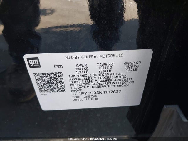 Chevrolet Bolt Euv Lt 2022 1G1FY6S08N4112637 Image 9