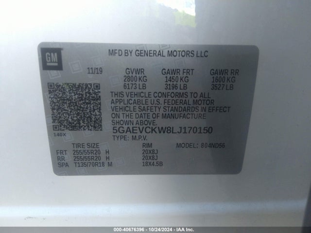 5GAEVCKW8LJ170150 Buick Enclave Awd Avenir