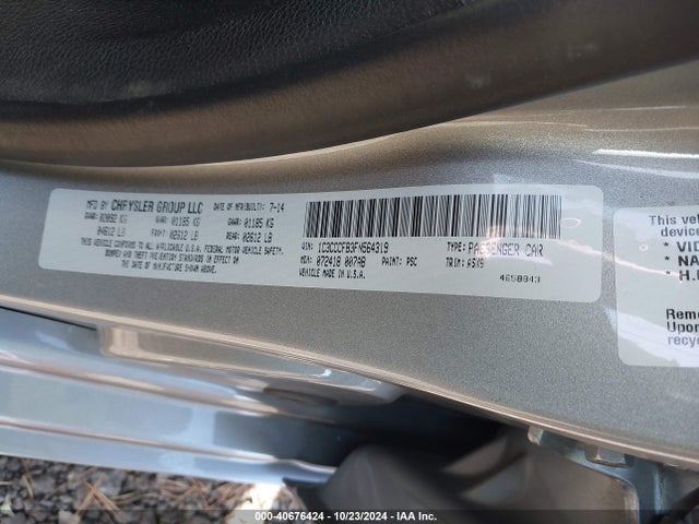 Chrysler 200 LX 2015 1C3CCCFB3FN564319 Image 9