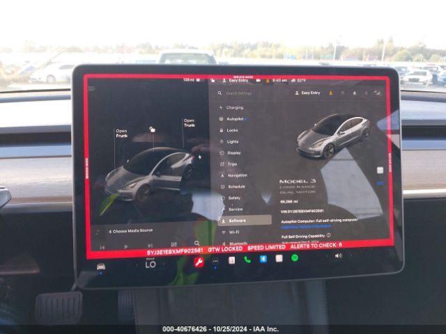 5YJ3E1EBXMF902581 Tesla Model 3 Long Range Dual Motor All-wheel Drive