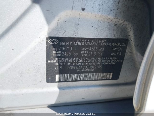 5NPEC4AC0EH812146 Hyundai SONATA SE