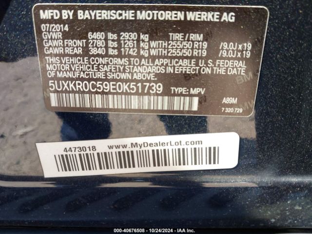 5UXKR0C59E0K51739 BMW X5 Xdrive35i