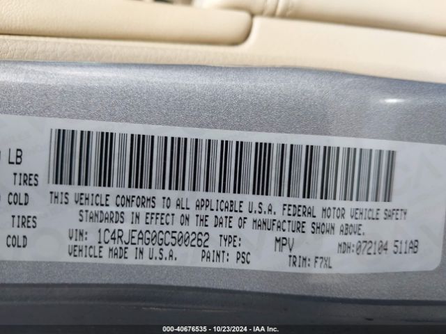 1C4RJEAG0GC500262 Jeep Grand Cherokee Laredo
