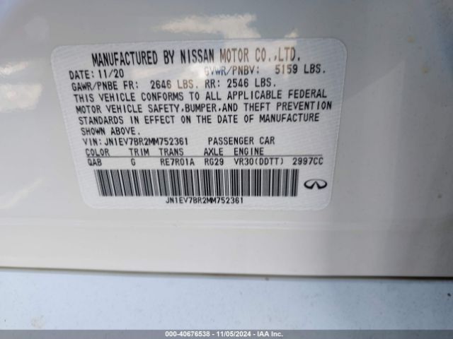 JN1EV7BR2MM752361 Infiniti Q50 Luxe Awd