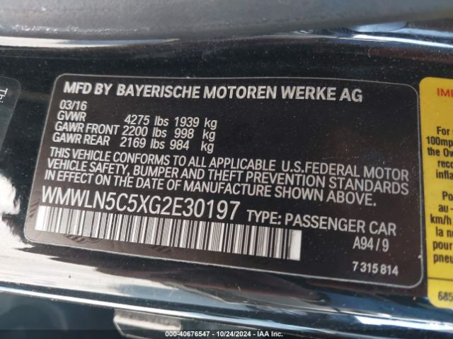WMWLN5C5XG2E30197 Mini Clubman Cooper