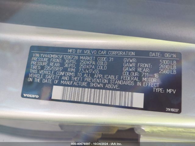 YV440MBK5F1206728 Volvo Xc70 T5 Premier