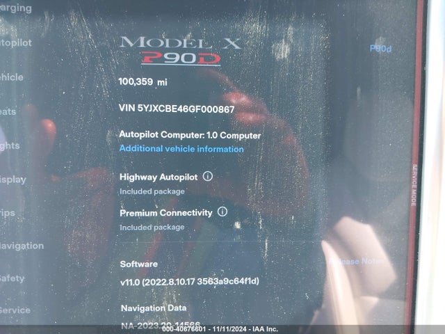 2016 TESLA MODEL X 5YJXCBE46GF000867 Photo 6
