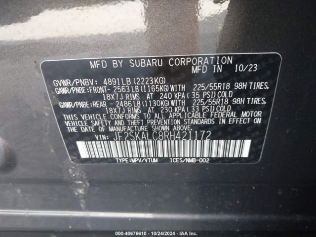 JF2SKALC8RH421172 Subaru Forester Limited