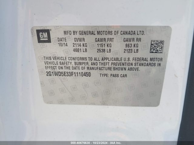 2G1WD5E33F1110450 Chevrolet IMPALA LIMITED POLICE