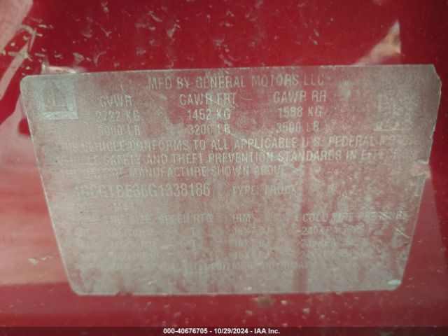 1GCGTBE36G1338186 Chevrolet Colorado Wt