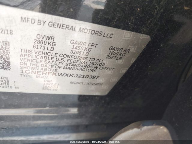 1GNERFKWXKJ210397 Chevrolet Traverse Ls