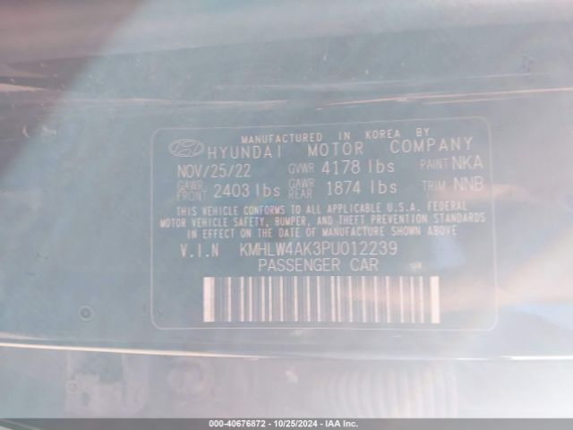 KMHLW4AK3PU012239 Hyundai ELANTRA N