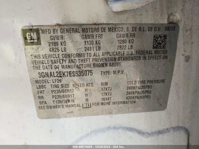3GNAL2EK7ES535075 Chevrolet Captiva Sport 2ls