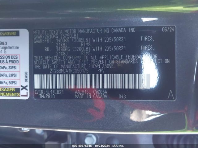 2T2BBMCA1RC050175 Lexus Rx 350h Premium Plus