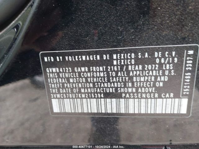 3VWC57BU7KM215394 Volkswagen Jetta