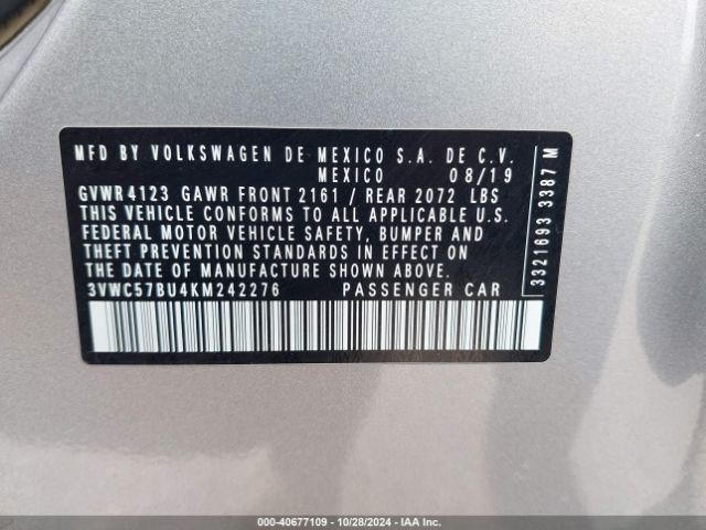 2019 VOLKSWAGEN JETTA 3VWC57BU4KM242276 Photo 8