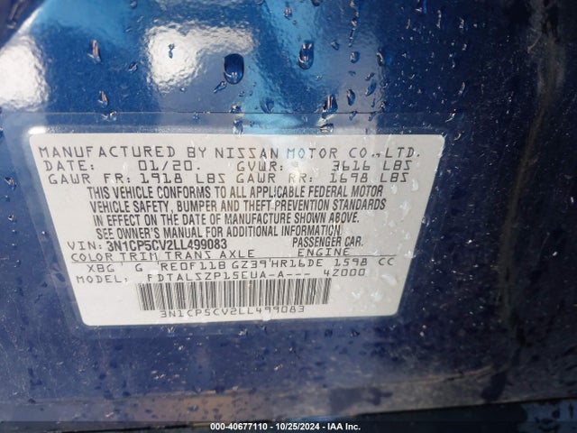 Nissan Kicks Sv Xtronic Cvt 2020 3N1CP5CV2LL499083 Image 9