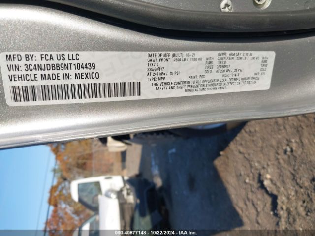 3C4NJDBB9NT104439 Jeep Compass Latitude 4x4