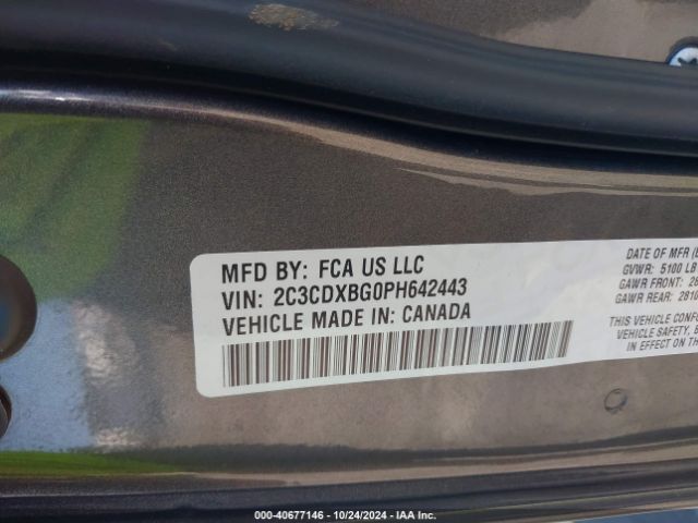 2C3CDXBG0PH642443 Dodge Charger Sxt