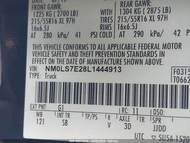 Ford Transit Connect Xl Cargo Van 2020 NM0LS7E28L1444913 Image 9
