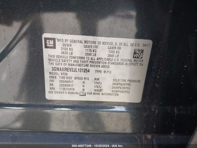 3GNAXREV2JL101254 Chevrolet EQUINOX LS