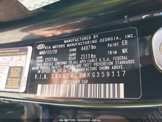 5XXGT4L3XKG359117 KIA Optima S