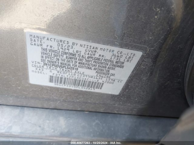 3N1CP5DV5PL542819 Nissan Kicks Sr Xtronic Cvt