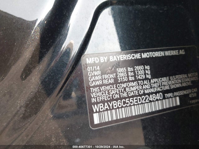 BMW 750i Xdrive 2014 WBAYB6C55ED224840 Image 9