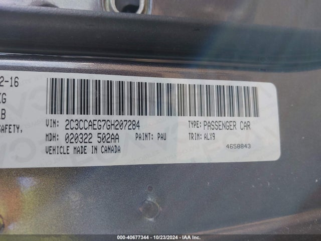 Chrysler 300C 2016 2C3CCAEG7GH207284 Image 9
