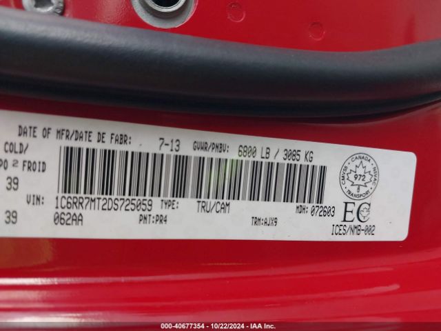 2013 RAM 1500 1C6RR7MT2DS725059 Photo 8