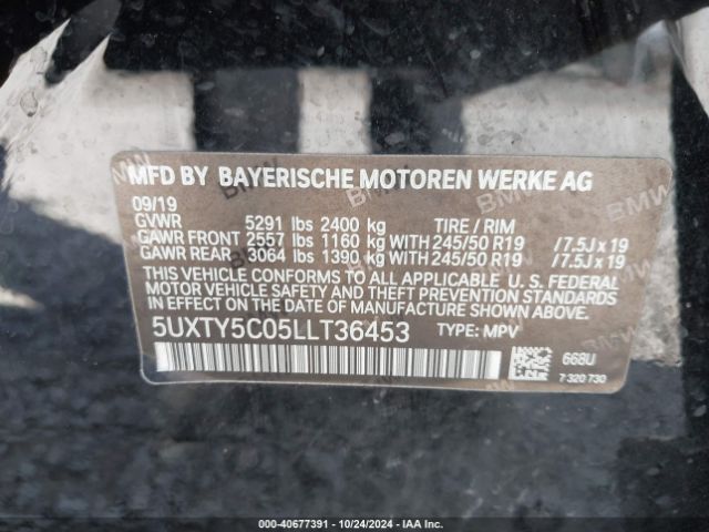 5UXTY5C05LLT36453 BMW X3 Xdrive30i
