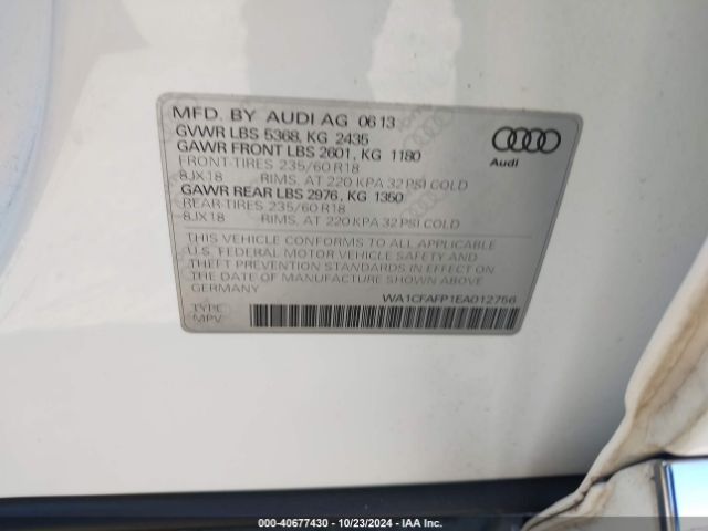 WA1CFAFP1EA012756 Audi Q5 2.0t Premium