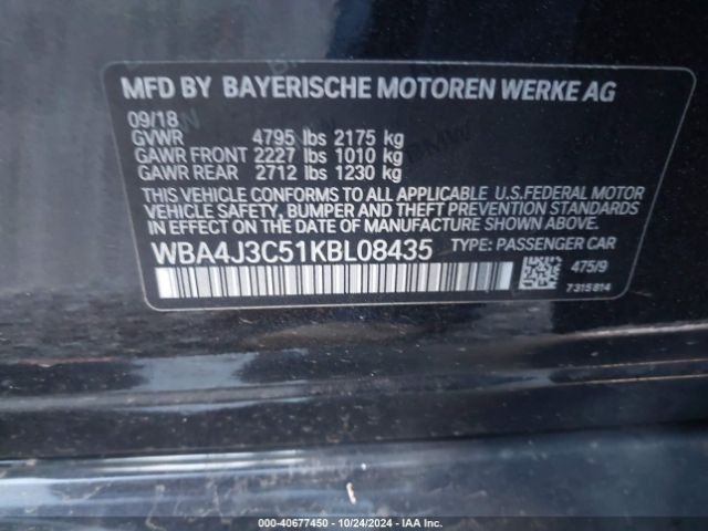 WBA4J3C51KBL08435 BMW 430i Gran Coupe Xdrive