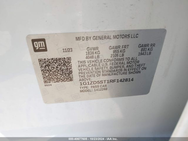 1G1ZD5ST1RF142814 Chevrolet Malibu Fwd 1lt