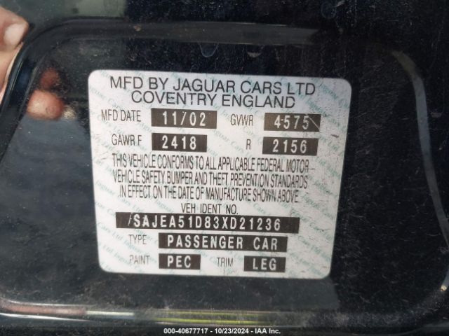 2003 JAGUAR X-TYPE SAJEA51D83XD21236 Photo 8