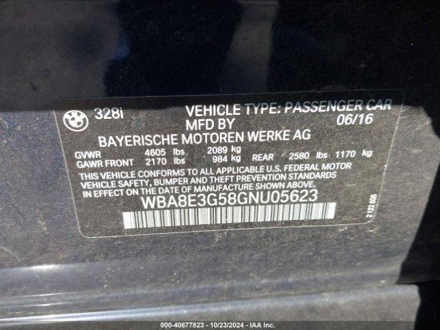 WBA8E3G58GNU05623 BMW 328i Xdrive