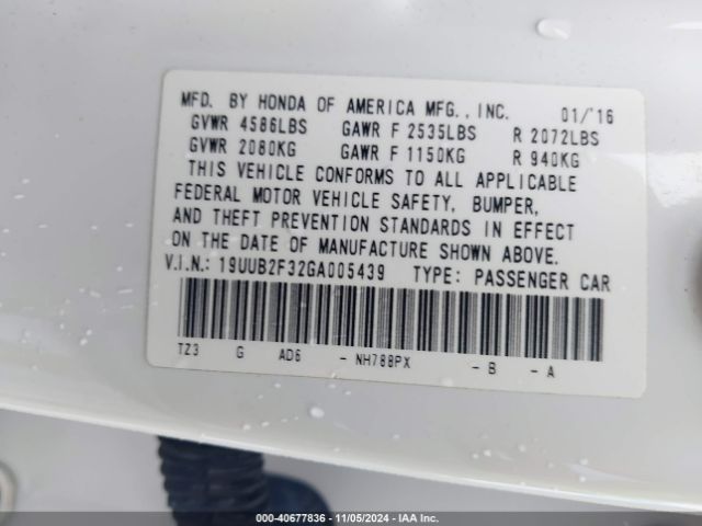 19UUB2F32GA005439 Acura Tlx V6
