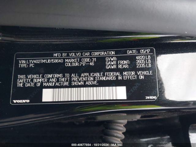 LYV402TM1JB158640 Volvo S60 Inscription T5 Platinum