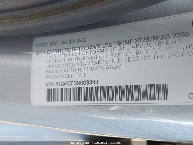 WAUFGAFC5GN003399 Audi A6 3.0t Premium Plus