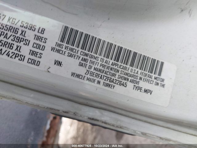 ZFBERFAT2F6A32645 RAM Promaster City Tradesman